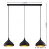 Capture d’écran 2026-03-15 004034 Suspension Salle à Manger Noir & Or – Luminaire Design Métal 3 Lampes 133 cm