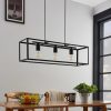 Suspension LED Design Cage Noir – 3 Lumières Métal Moderne 72 cm