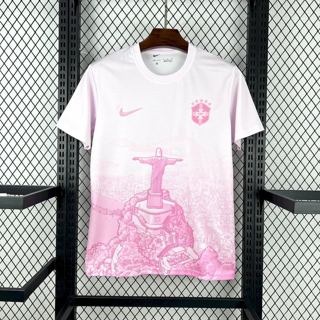 Maillot Brésil Concept Rose &amp; Blanc 2025-26