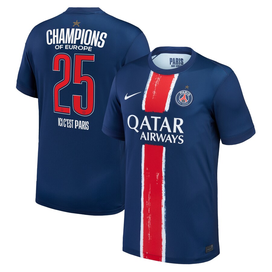 Paris Saint Germain PSG maillot foot étoile 2024/25 domicile Ligue des Champions